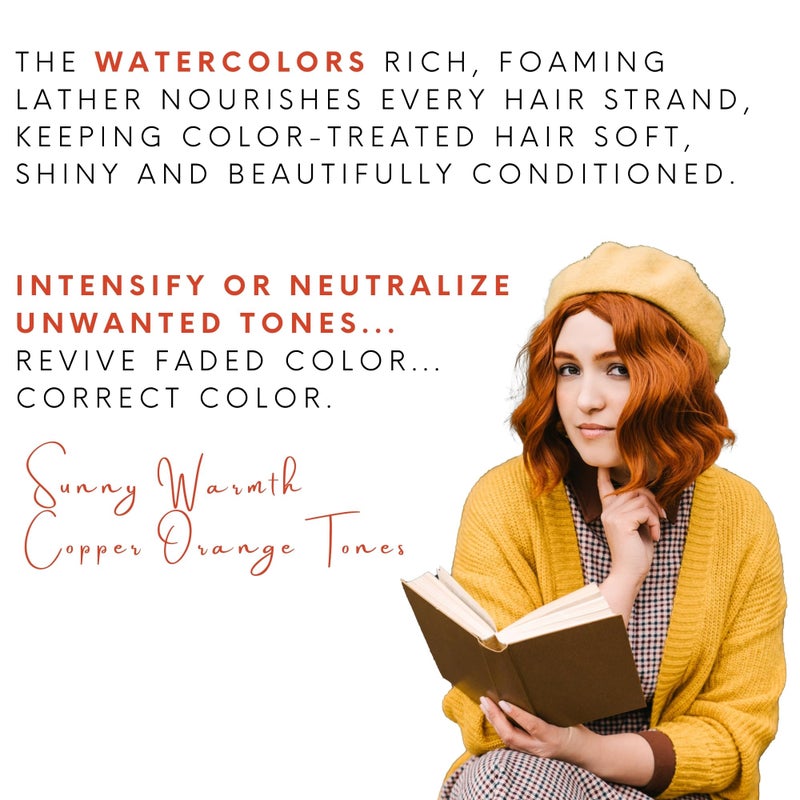 Watercolors by Tressa 3-in-1 Color Depositing Shampoo, Semi Permanent Hair Color, Hair Dye Shampoo for Curly, Dry, and Normal Hair, 8 fl oz - LIQUID COPPER - Image 2
